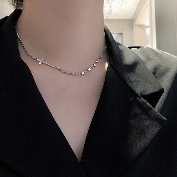 *NEW 925 Sterling Silver Cross Chain Necklace - Picture 8 of 9